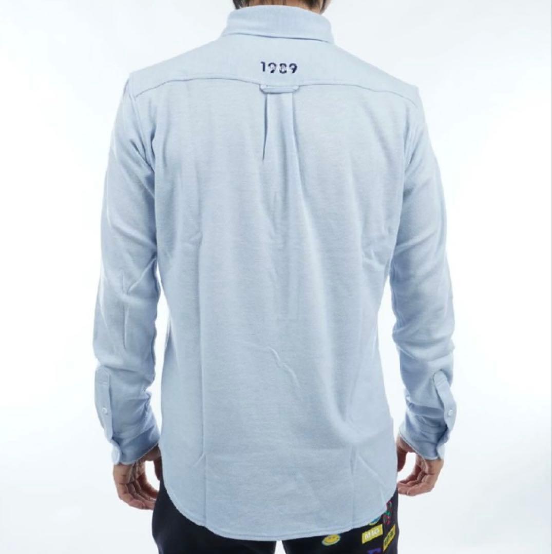 新品 パーリーゲイツ ストレッチカノコスムースピーチ 長袖ポロシャツ(6)LL青