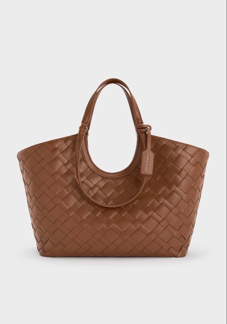 CHARLES & KEITH ブラウン トートバッグ