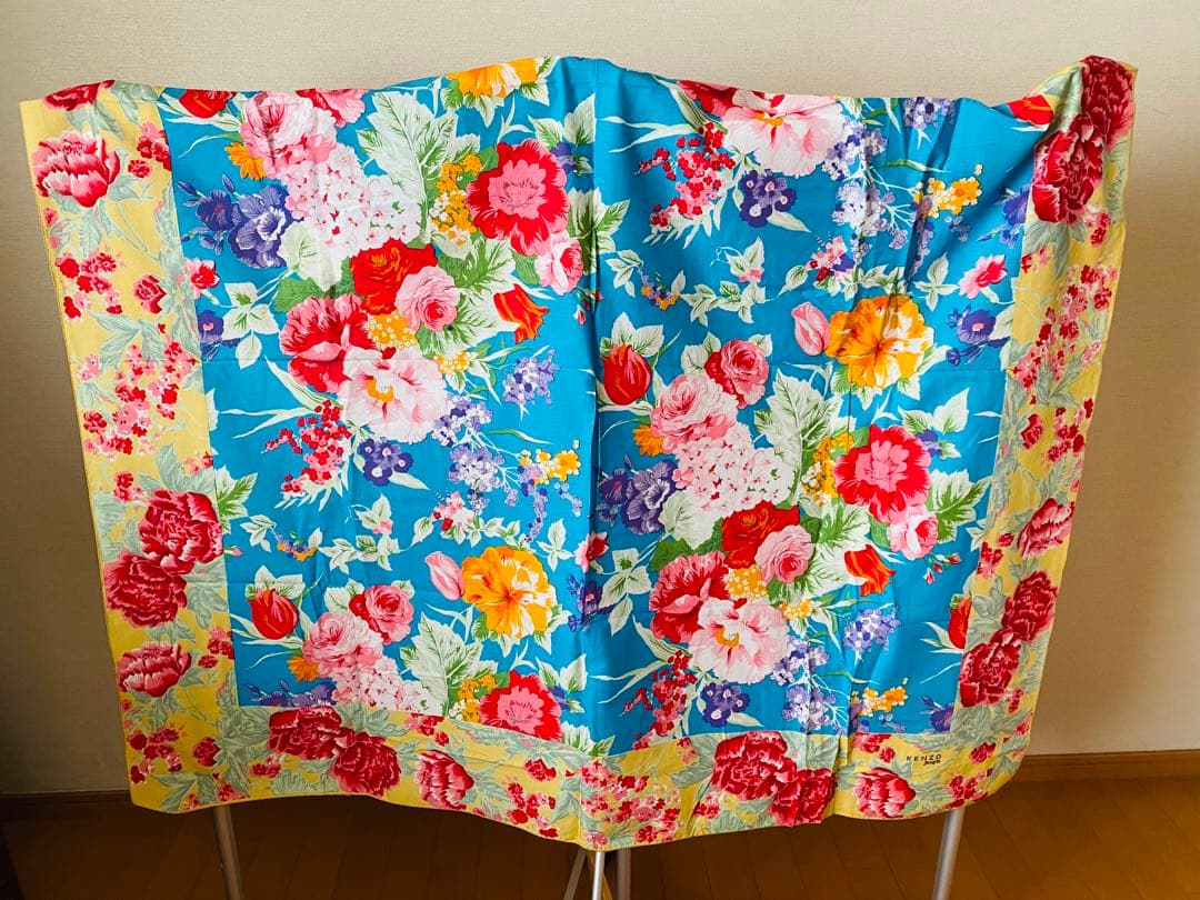 d*9様 ビンテージ1990年KENZO Jungle 大判スカーフ　ストール