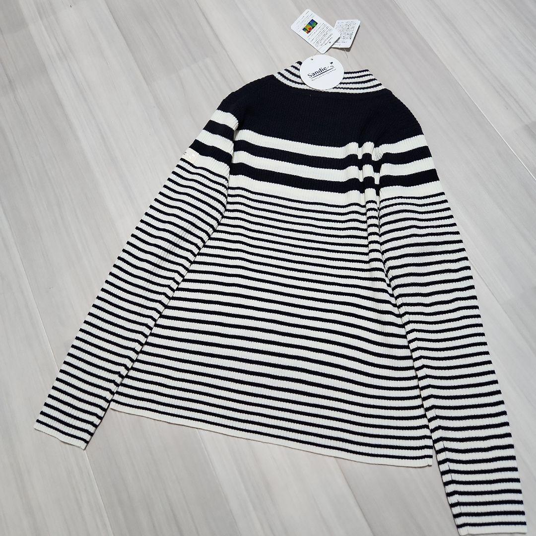 新品☆sandie☆ゴルフ2点セットショートパンツ防風 発熱リブニット M 紺白