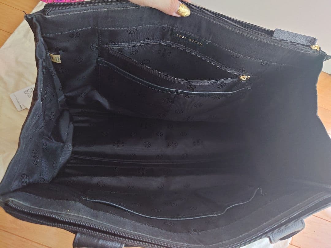 ナディア Tory Burch レザートートバッグ 黒 希少 保管袋 美品