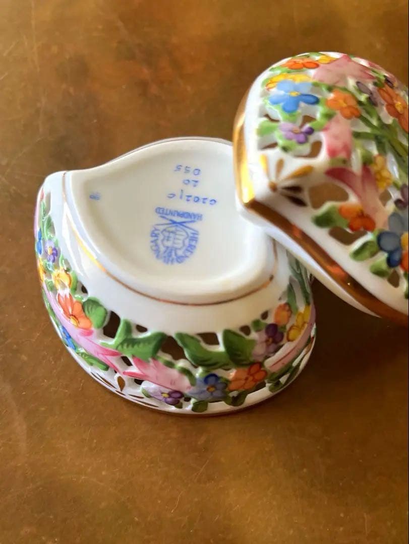 新品　ヘレンド　ボンボニール　透かし　ハート型　並行輸入品