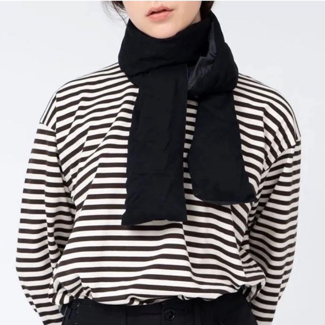 新品 ナナミカ 黒 光電子ダウンマフラー ユニセックス Down Muffler