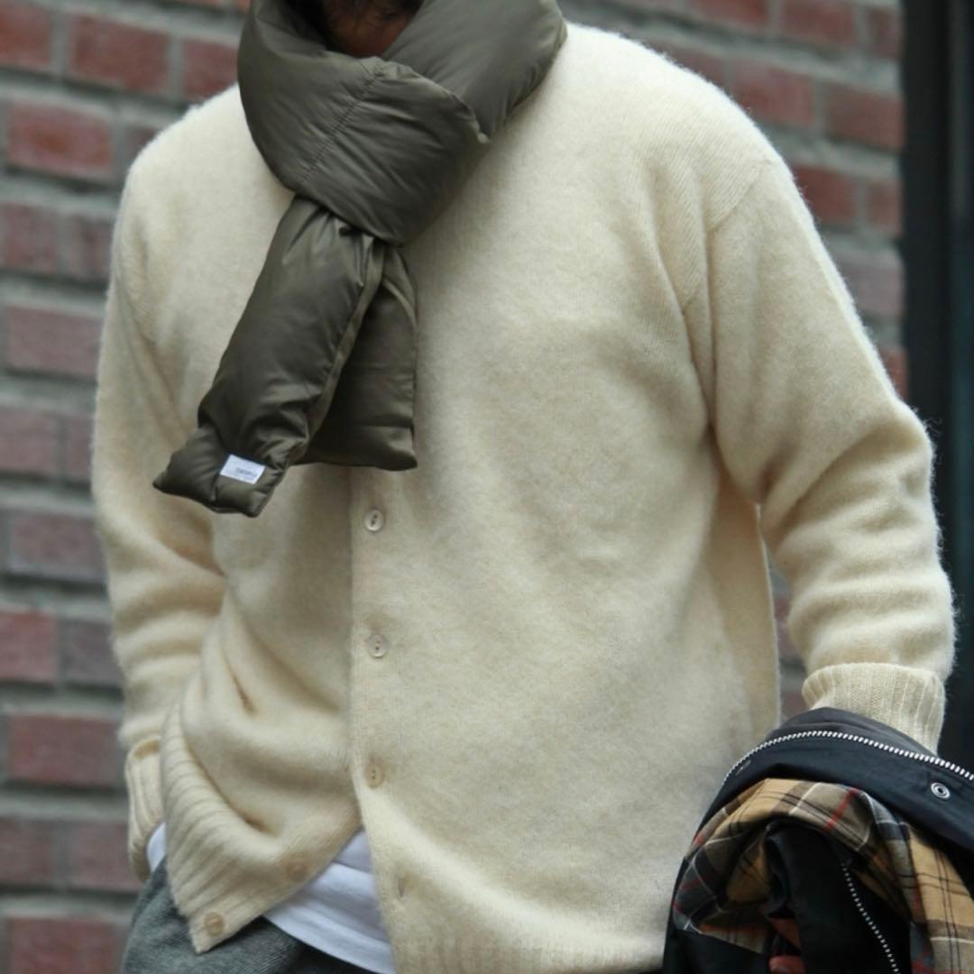 新品 ナナミカ 黒 光電子ダウンマフラー ユニセックス Down Muffler