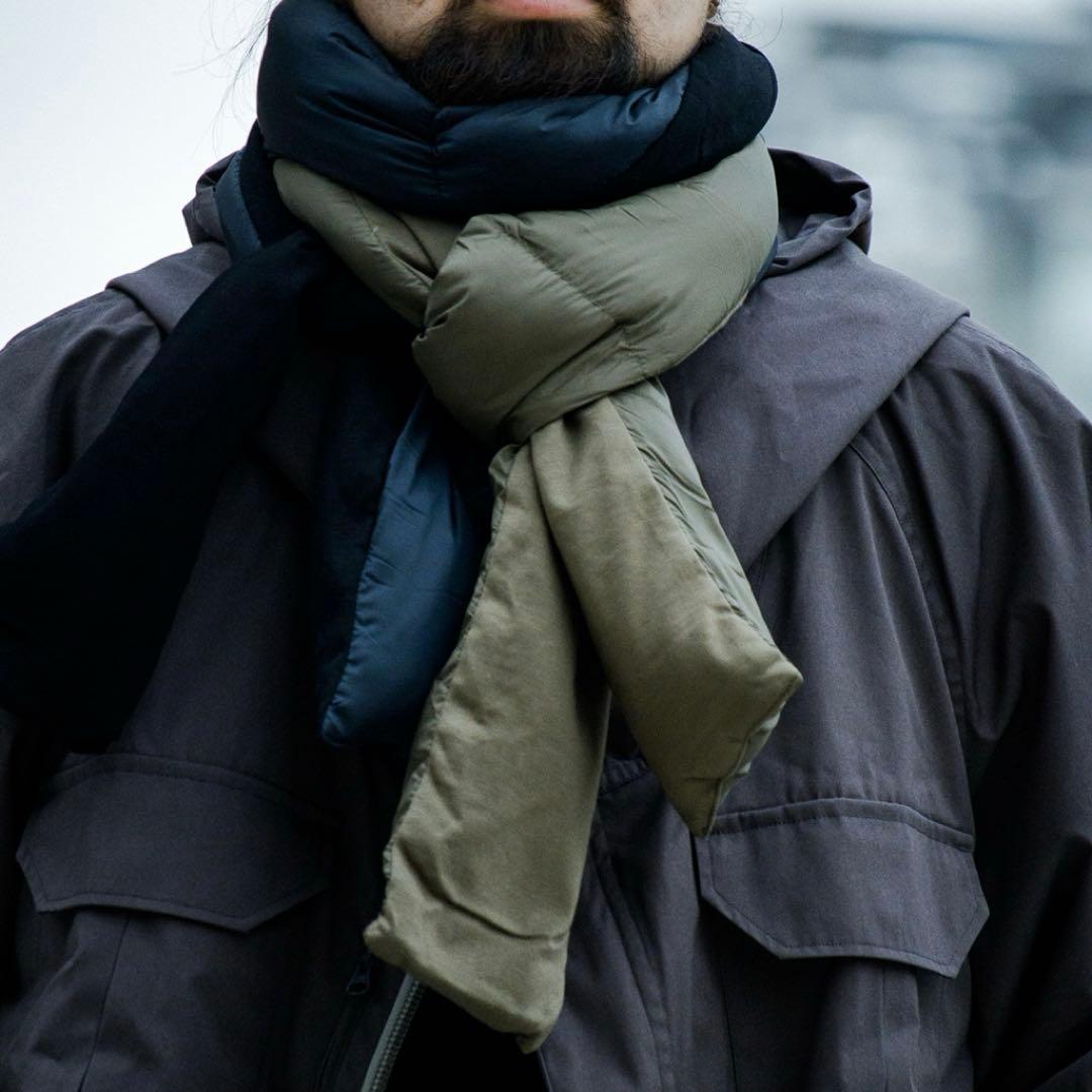 新品 ナナミカ 黒 光電子ダウンマフラー ユニセックス Down Muffler