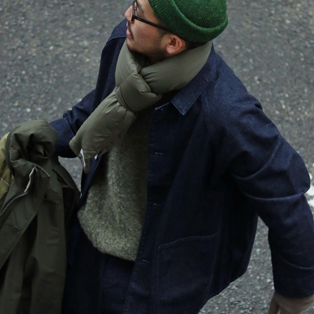 新品 ナナミカ 黒 光電子ダウンマフラー ユニセックス Down Muffler