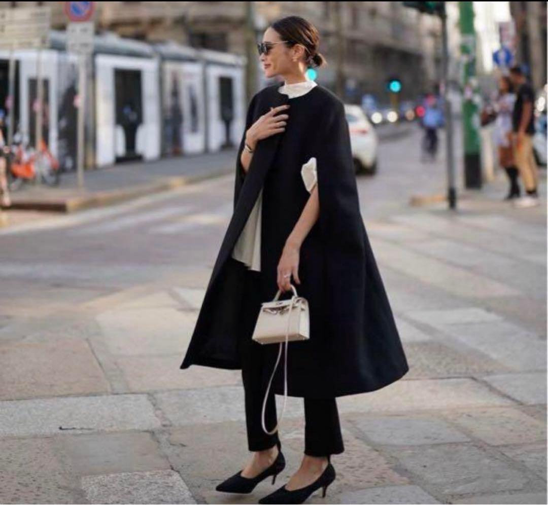 ［knskn] ◆ELLIEエリー◆ケープコート◆ブラック