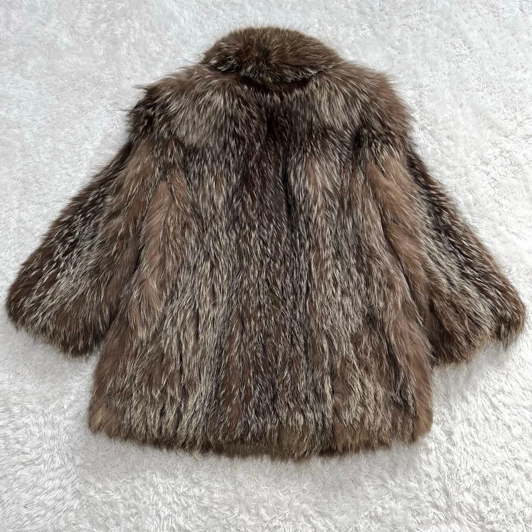 【美品】エンバ　シルバーフォックスファーコート ジャケット M相当