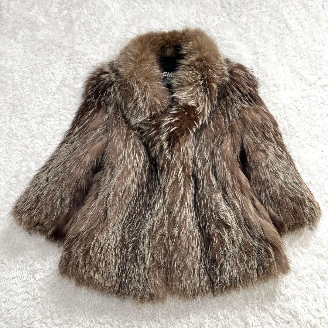 【美品】エンバ　シルバーフォックスファーコート ジャケット M相当
