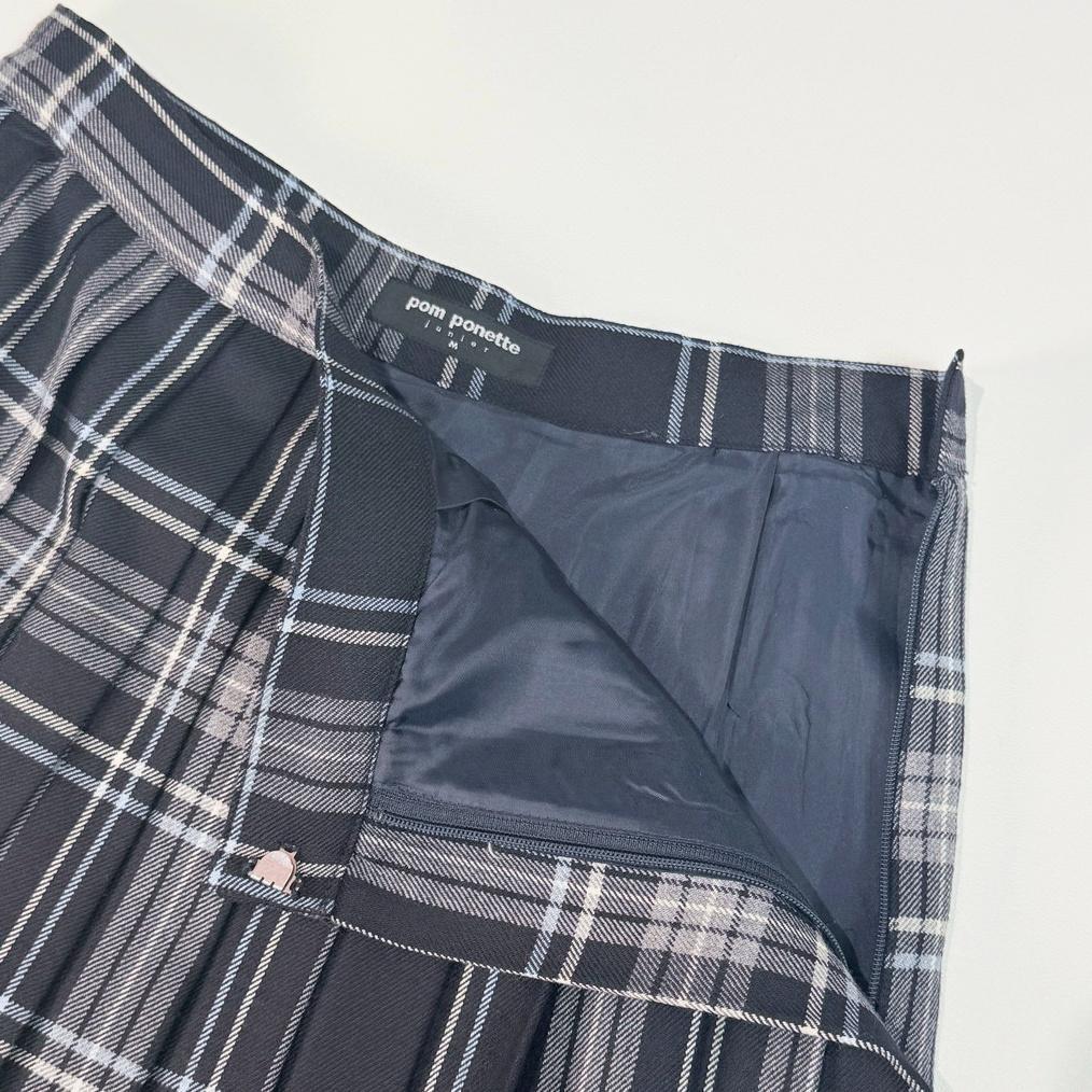 ポンポネット 卒服 スーツ 4点セット 150cm 紺チェック 美品 フォーマル