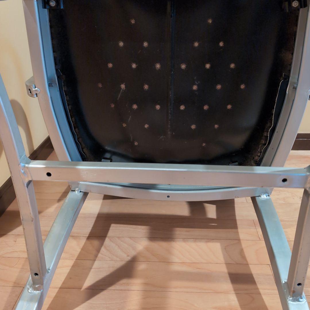 JM　①アメリカヴィンテージ　アルミ　NAVYアームチェア　エメコ4脚引取