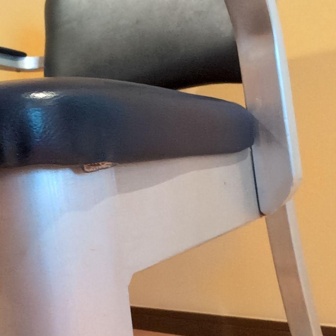 JM　①アメリカヴィンテージ　アルミ　NAVYアームチェア　エメコ4脚引取