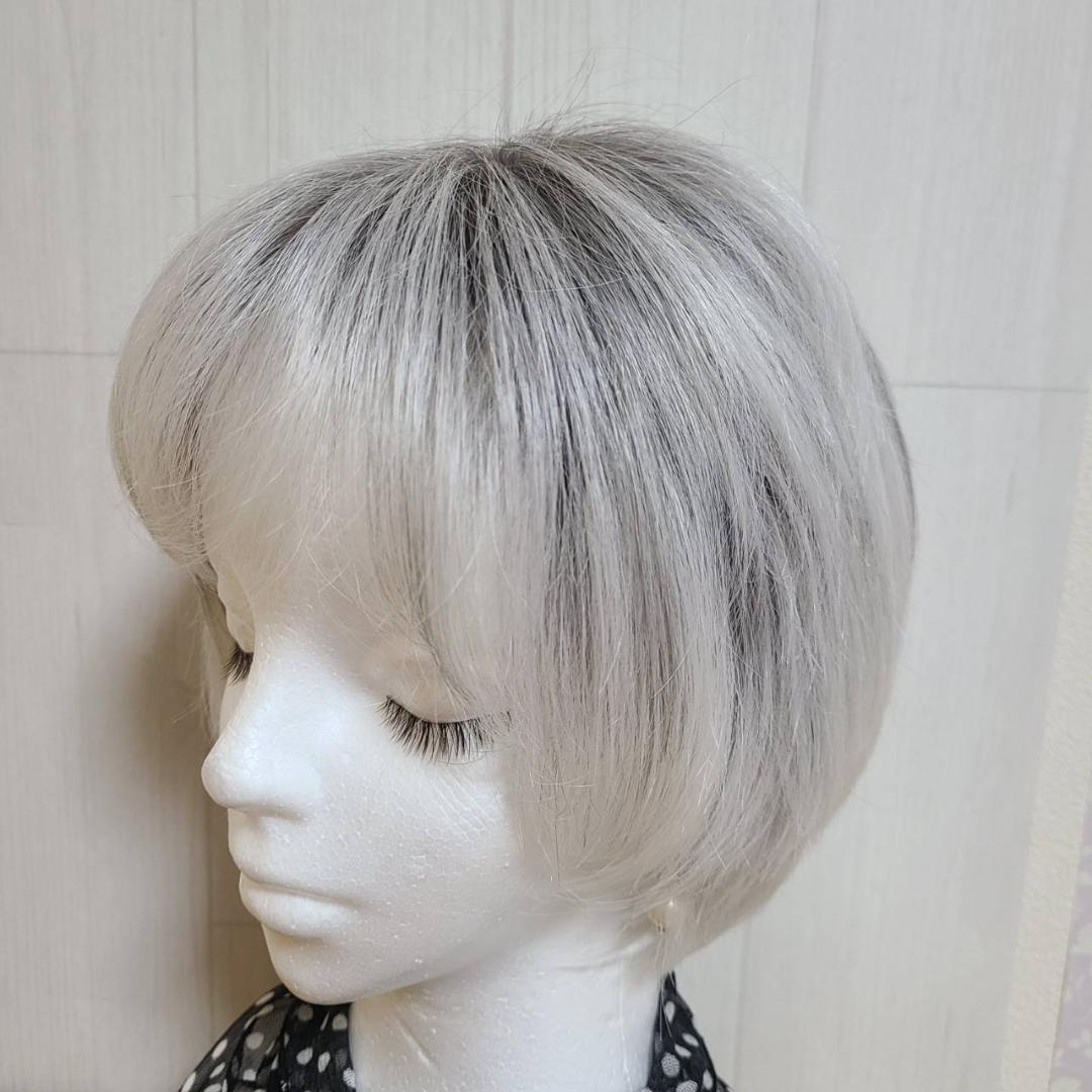 お盆セール♪新品・医療用ＯＫ・美容師カットフォンテーヌ 白髪 グレイ ウィッグ
