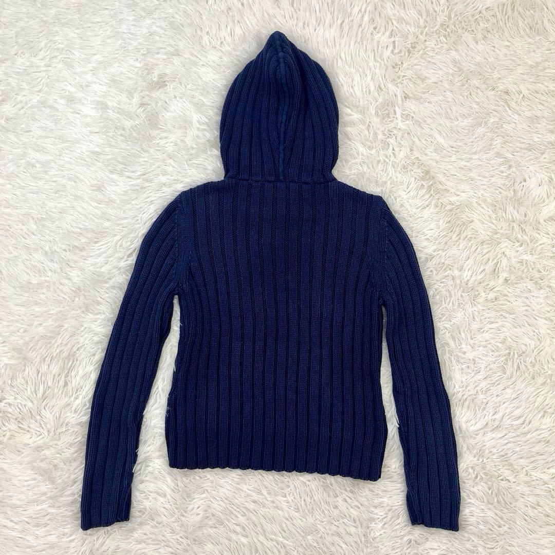 ラルフローレン・長袖ニットセーター・星条旗・ニットパーカー・リブ編み・M