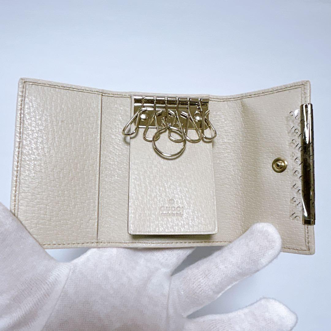 新品未使用✨GUCCI キーケース 6連 GG キャンバス ブラウン シマ