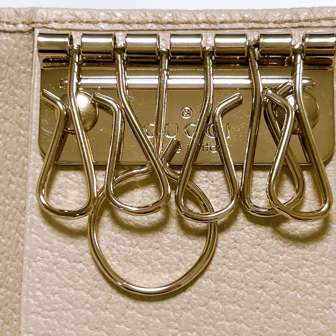 新品未使用✨GUCCI キーケース 6連 GG キャンバス ブラウン シマ