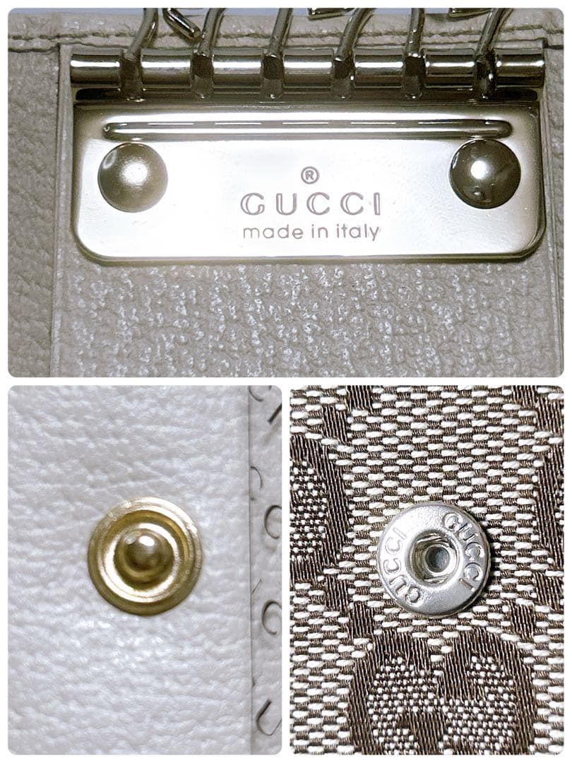 新品未使用✨GUCCI キーケース 6連 GG キャンバス ブラウン シマ