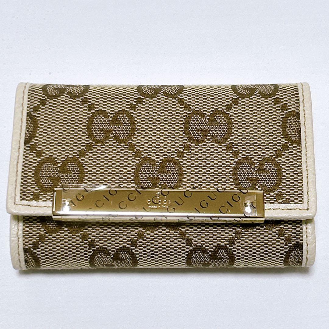 新品未使用✨GUCCI キーケース 6連 GG キャンバス ブラウン シマ