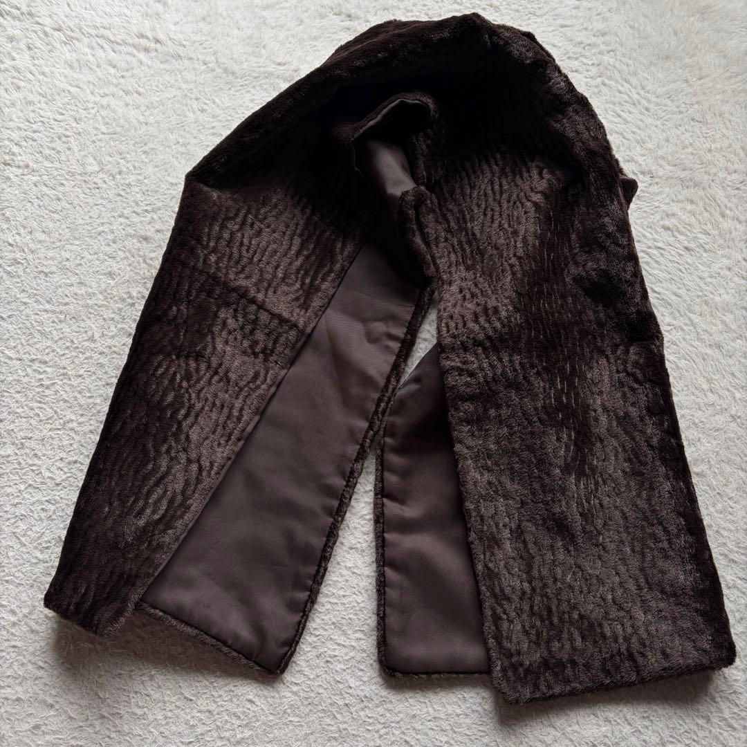 【90s】コムデギャルソン マフラー ストール フェイクファー ブラウン 激レア