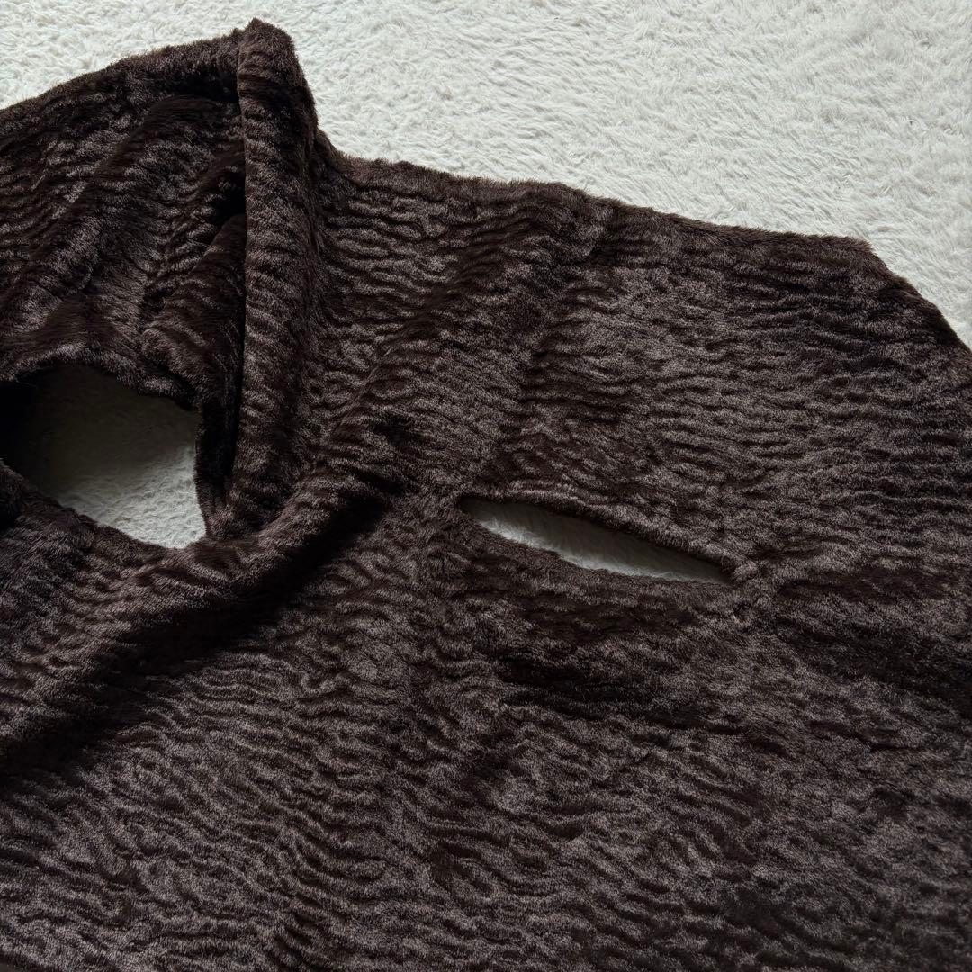 【90s】コムデギャルソン マフラー ストール フェイクファー ブラウン 激レア