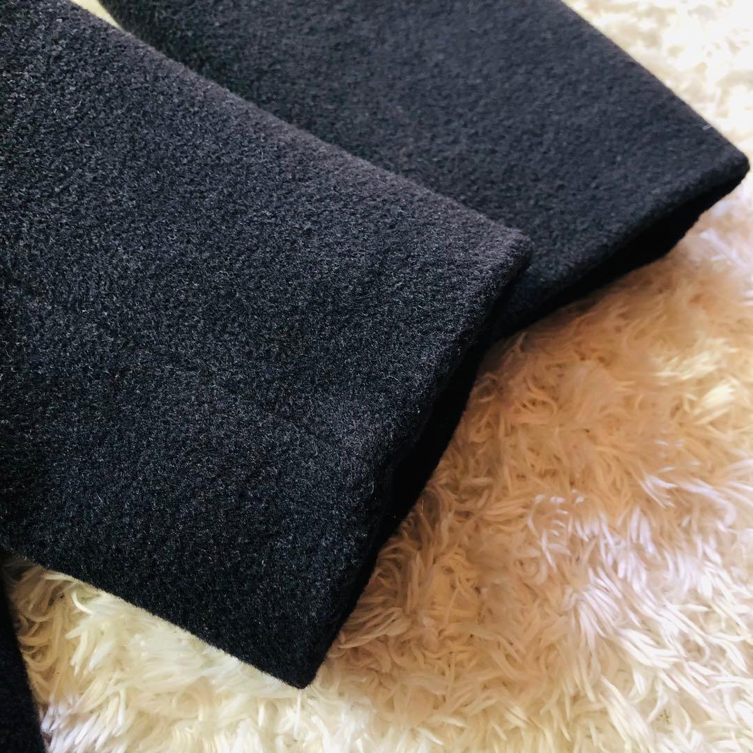 希少42✨美品 マックスマーラ 超マキシコート カシミヤ 女優襟 ブラック