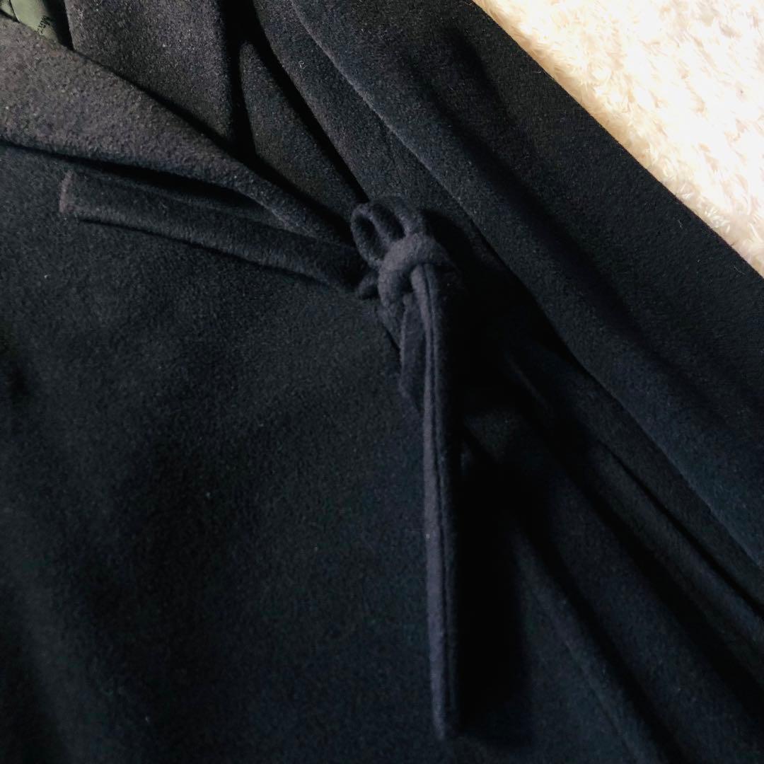 希少42✨美品 マックスマーラ 超マキシコート カシミヤ 女優襟 ブラック