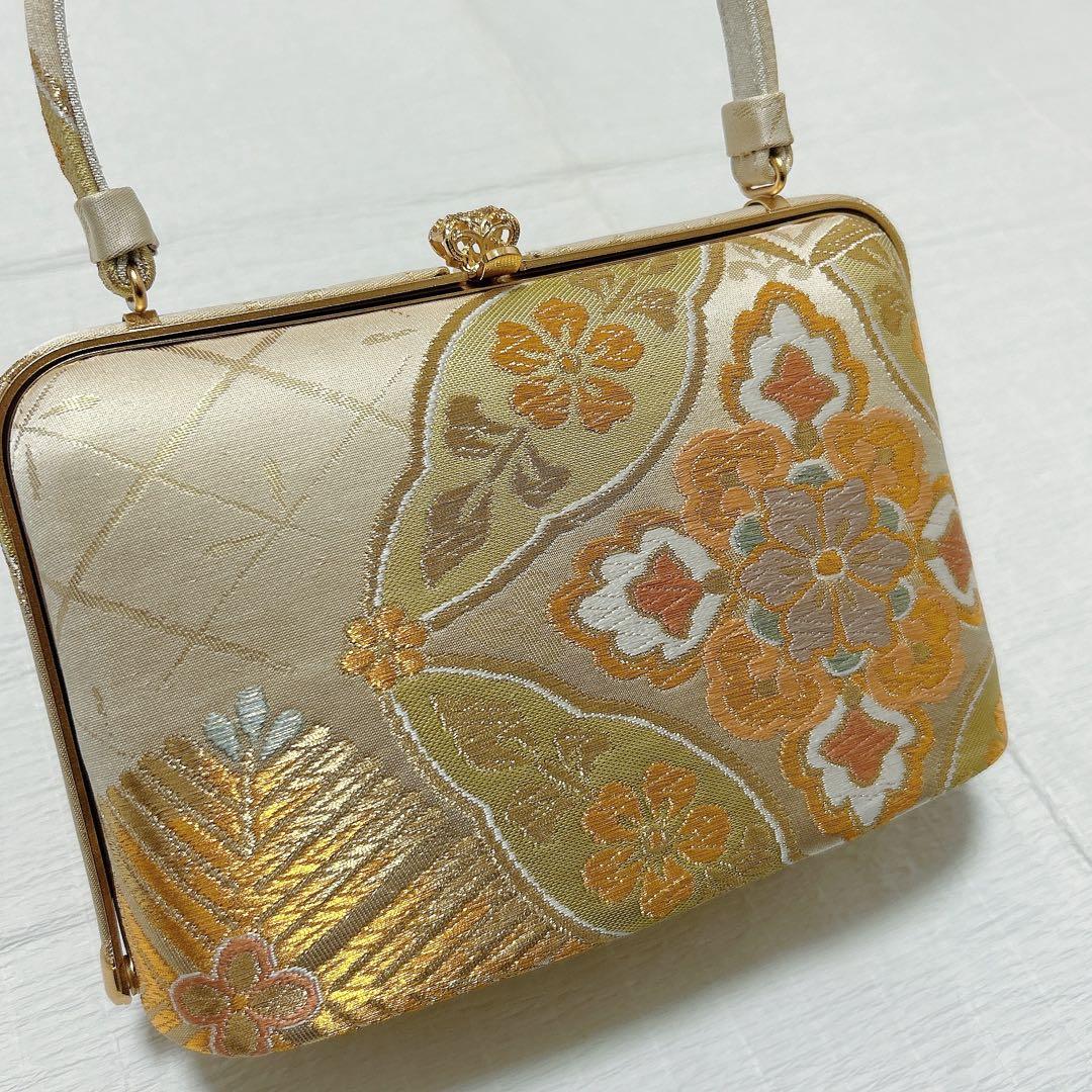 神田胡蝶　和装バッグ　草履　セット　L寸　フォーマル　振袖　成人式　正絹帯地