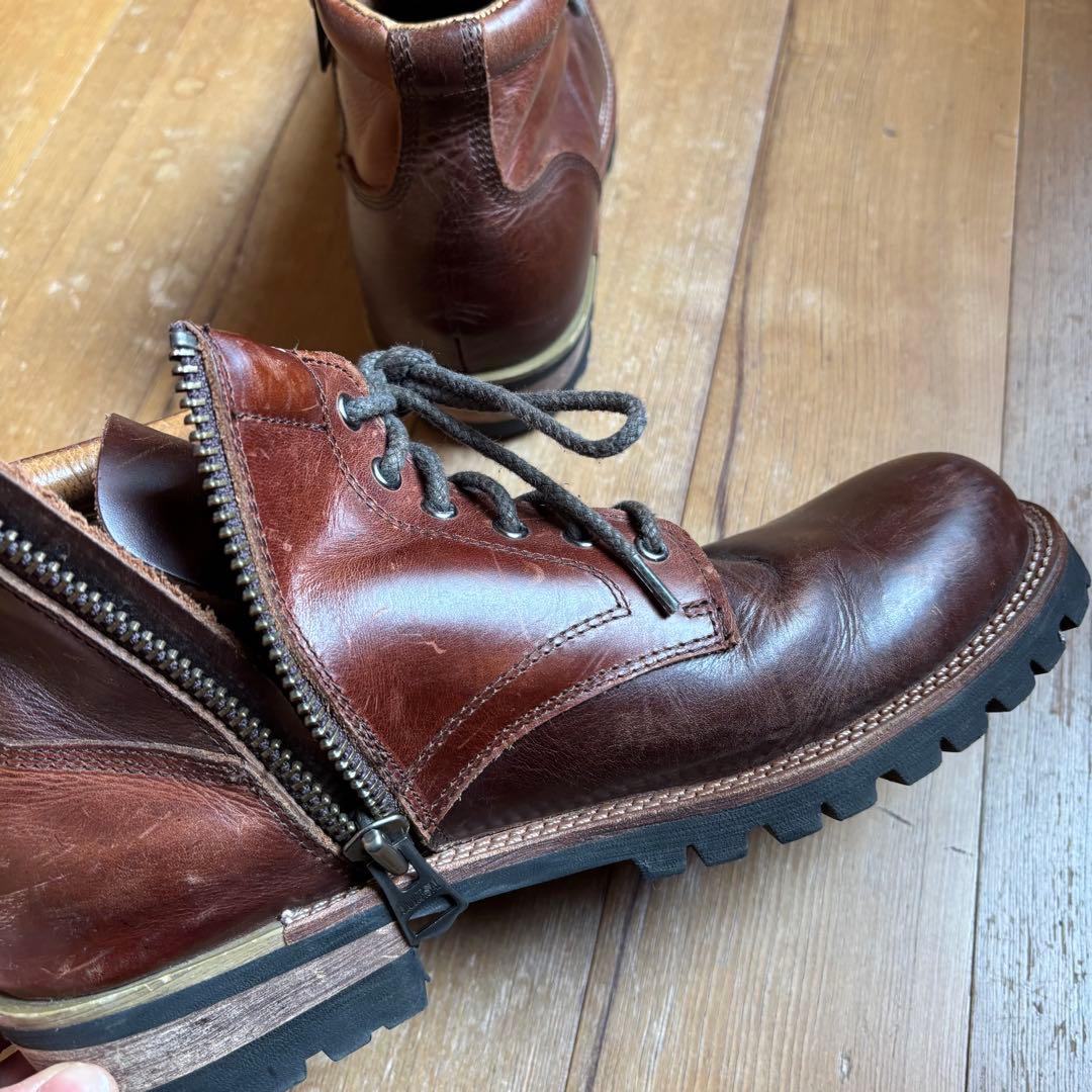 【極美品】スローウェアライオン×ジャックローズ　ワークブーツ　サイドジップ