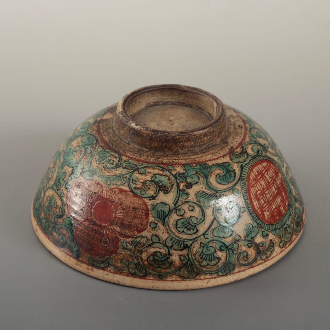 赤絵 茶碗 幕末〜明治 志手原焼 茶道具 古美術 古道具