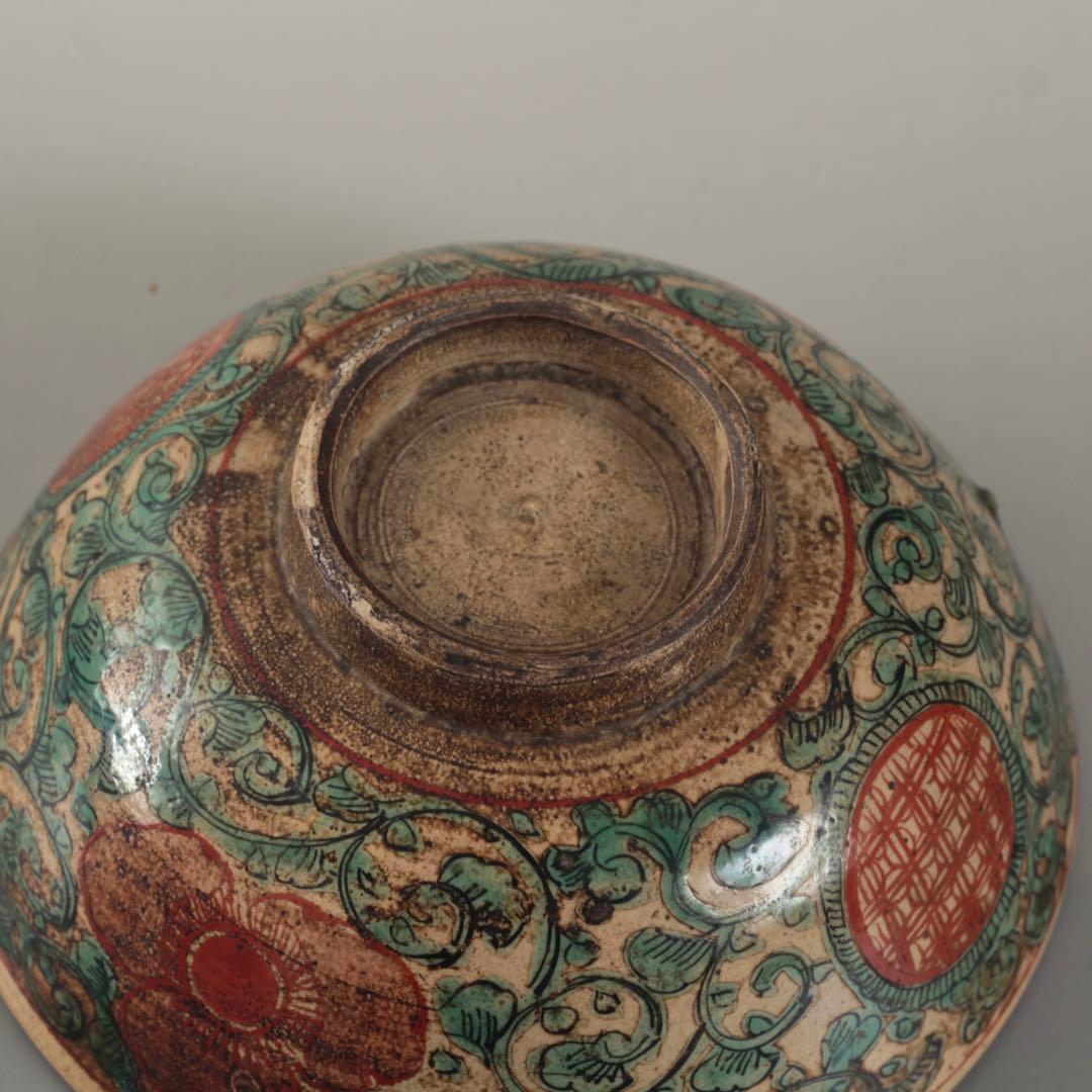 赤絵 茶碗 幕末〜明治 志手原焼 茶道具 古美術 古道具