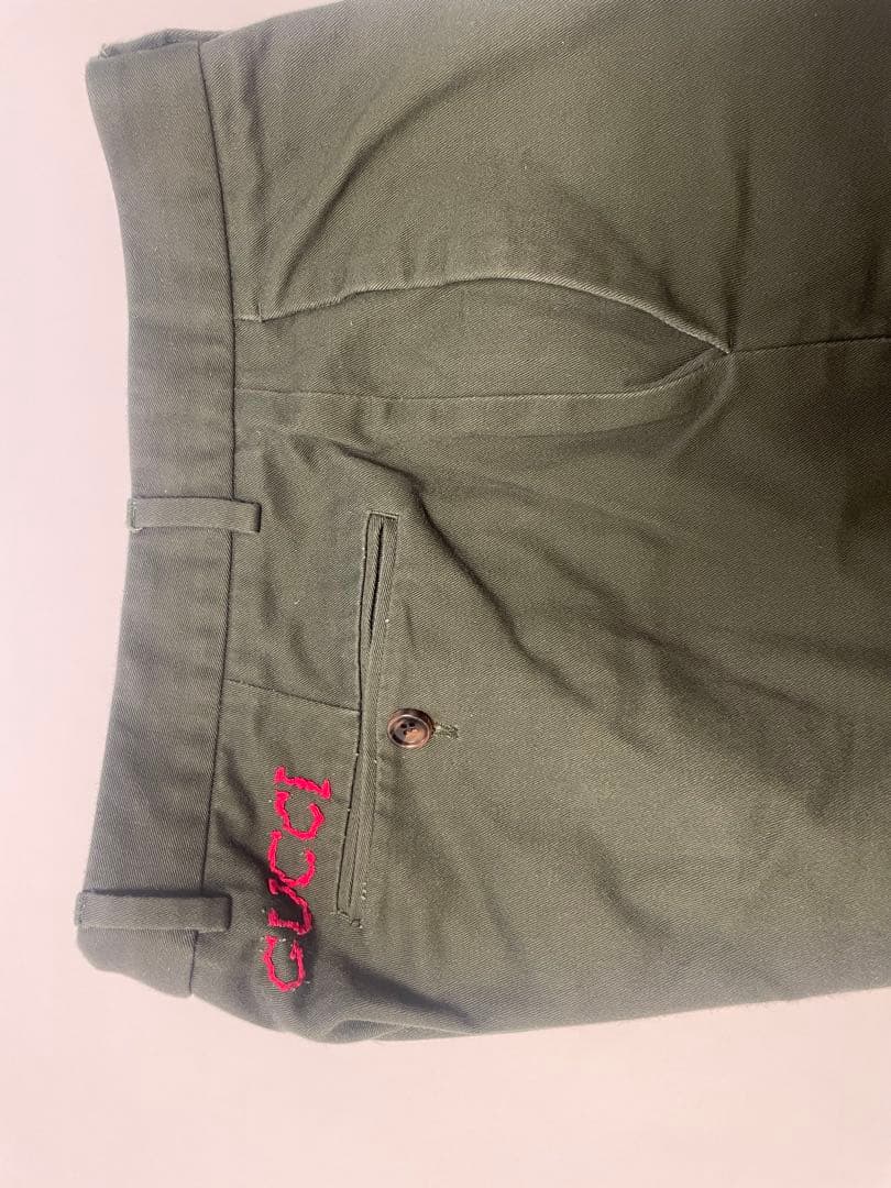 GUCCI オリーブグリーン チノパン　size48