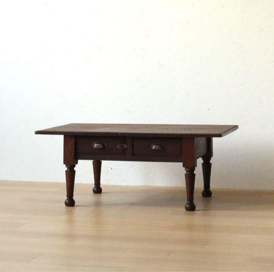 ろくろ脚 アンティーク ちゃぶ台 文机