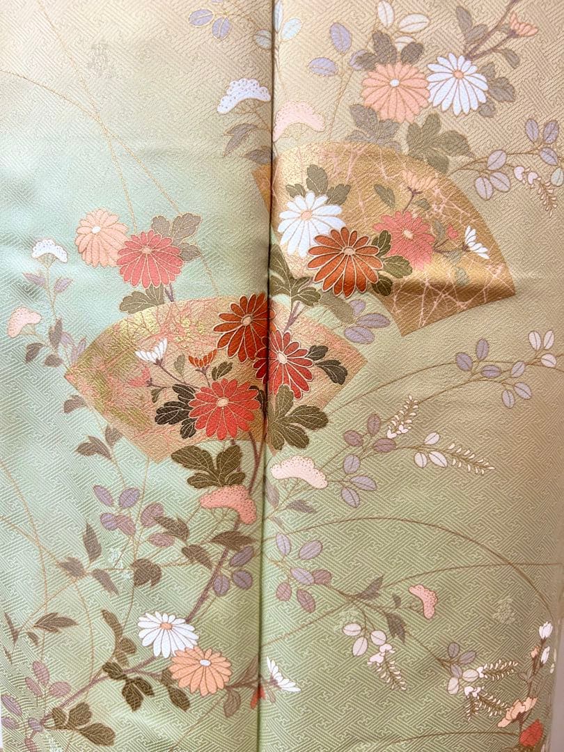 yan　裄丈長め　鈴乃屋誂製　ガード加工済み　正絹訪問着　フルセット4点