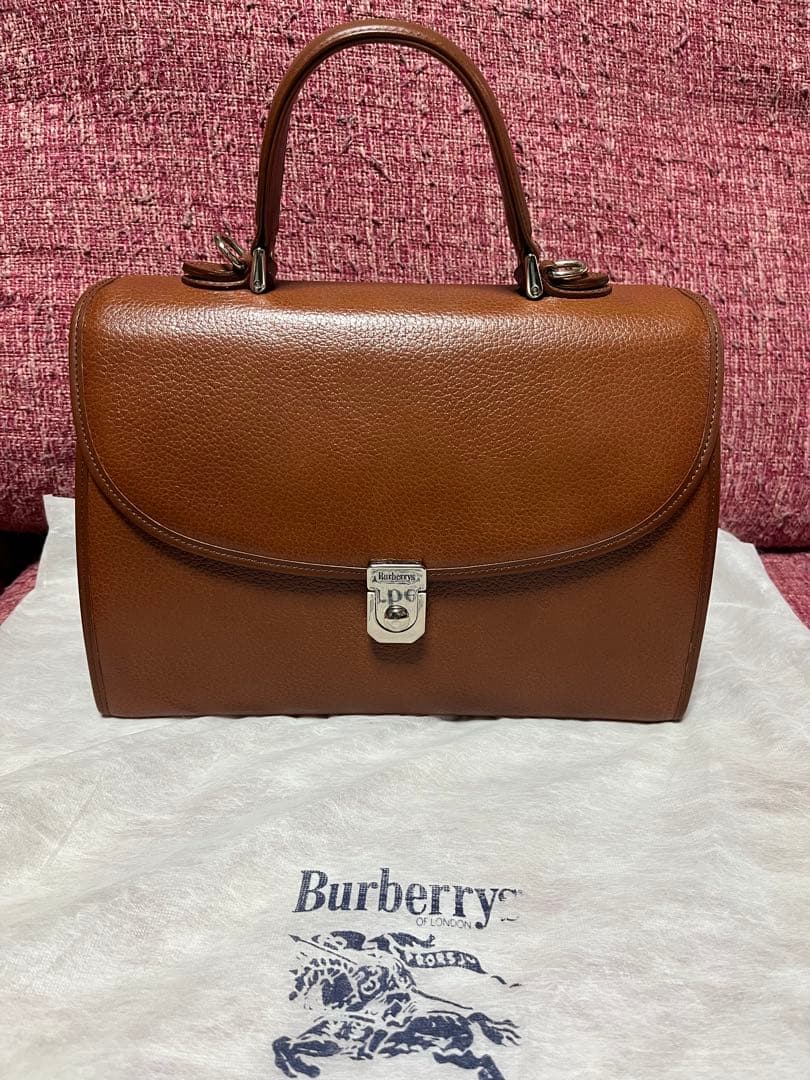 Burberry ブラウンレザー ハンドバッグ ショルダー