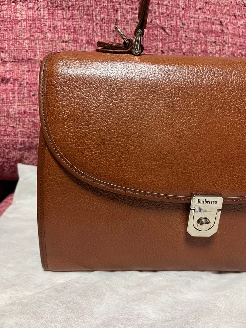 Burberry ブラウンレザー ハンドバッグ ショルダー