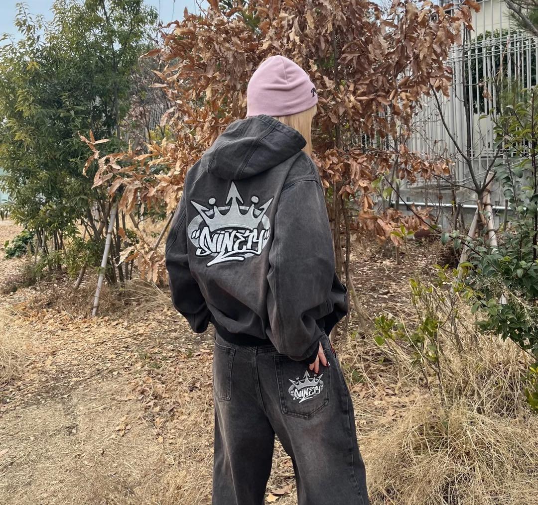 King Logo Vintage Denim Hoodie 新品未使用