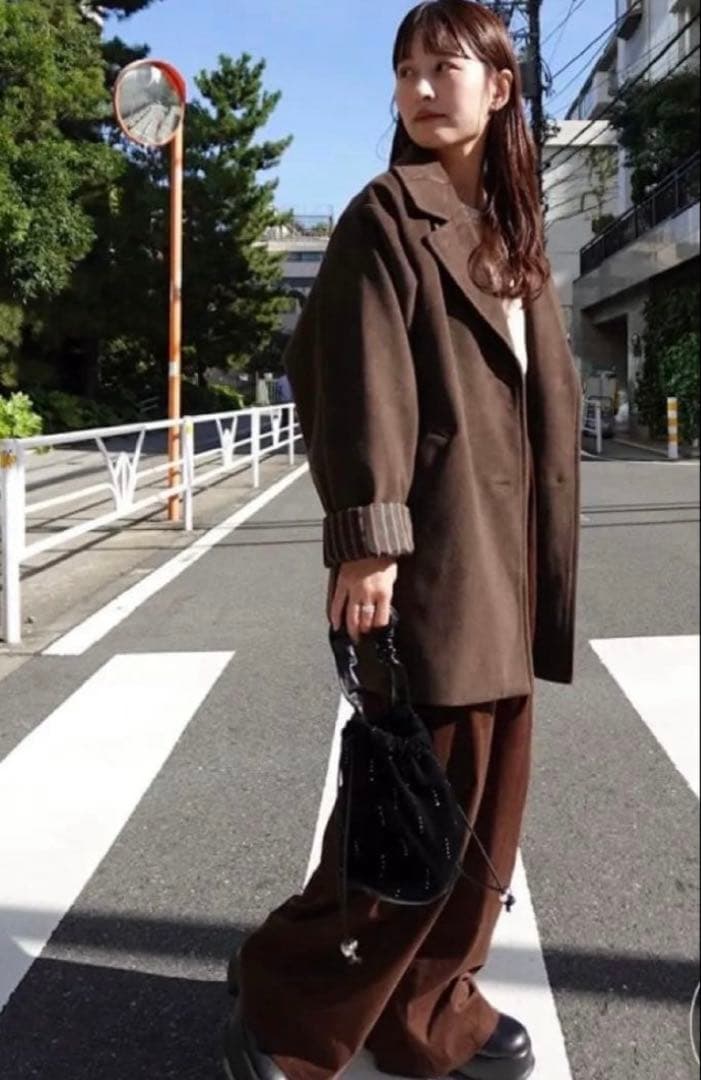 kastane 江口　eguchi企画　コート　ウールライクジャケット　ブラウン