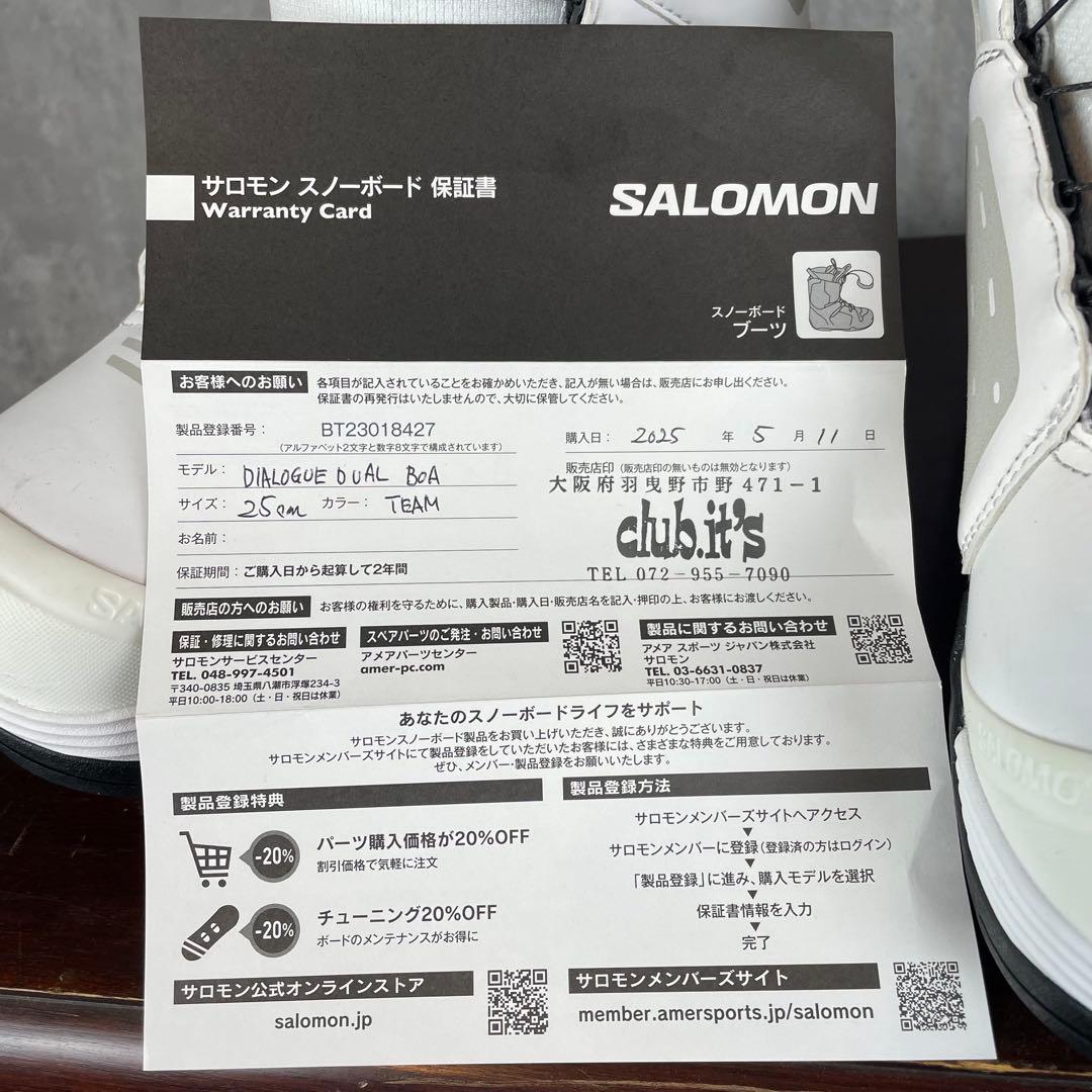24-25 SALOMON DIALOGUE DUAL BOA25cm １度着用