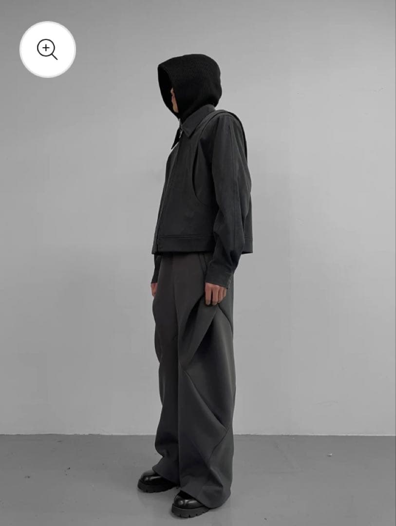 BAOVICTOダークグレー ワイド変形パンツ