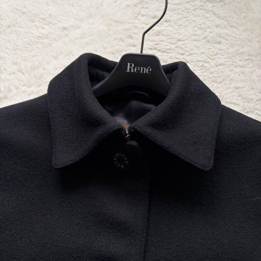 【美品】マッキントッシュ メルトンコート ロングコート ウール100% 黒 34