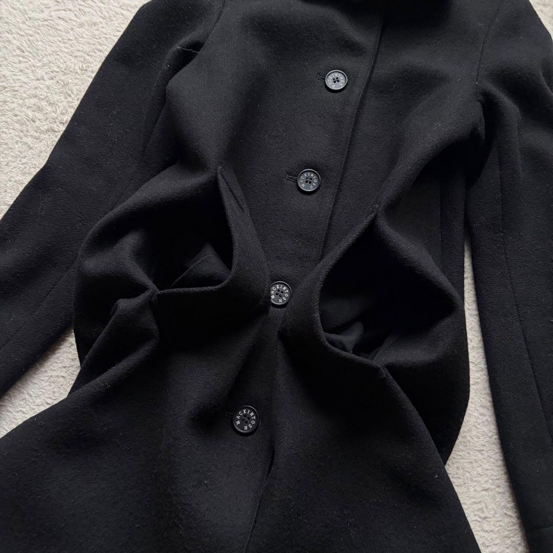 【美品】マッキントッシュ メルトンコート ロングコート ウール100% 黒 34