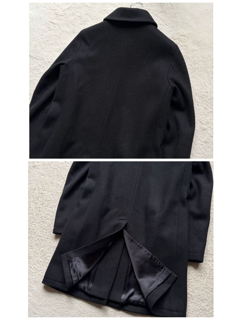 【美品】マッキントッシュ メルトンコート ロングコート ウール100% 黒 34