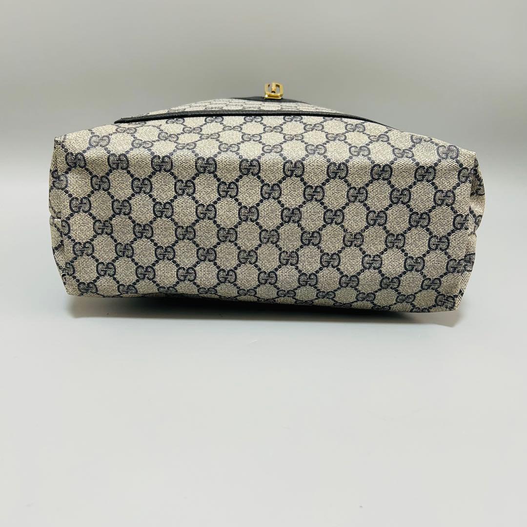 GUCCI グッチ シェリーライン GG柄 PVC トートバッグ ネイビー