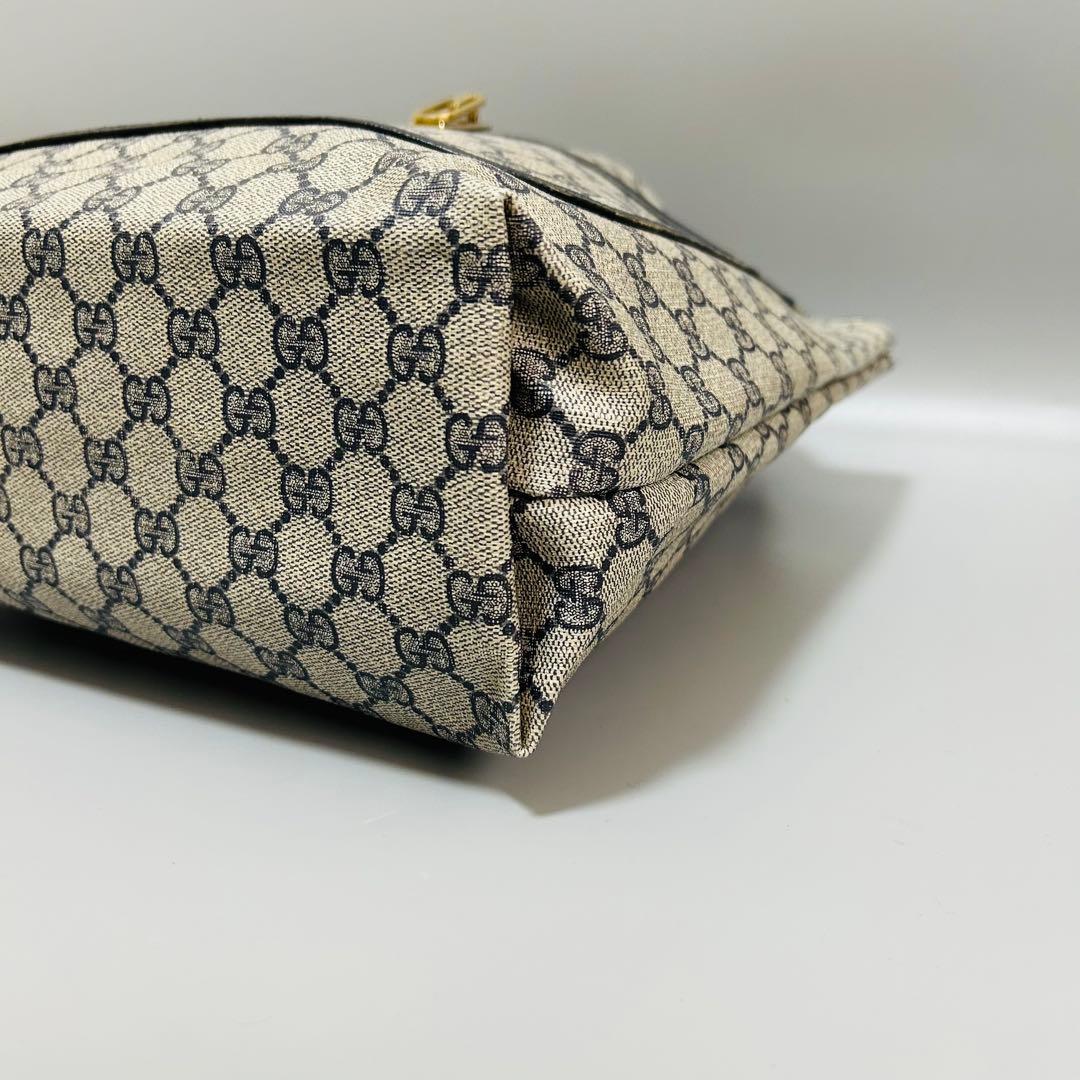 GUCCI グッチ シェリーライン GG柄 PVC トートバッグ ネイビー