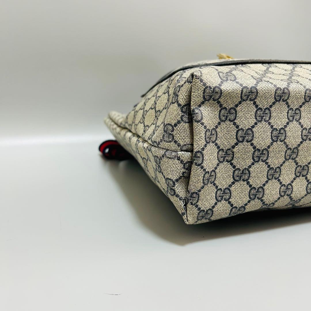 GUCCI グッチ シェリーライン GG柄 PVC トートバッグ ネイビー
