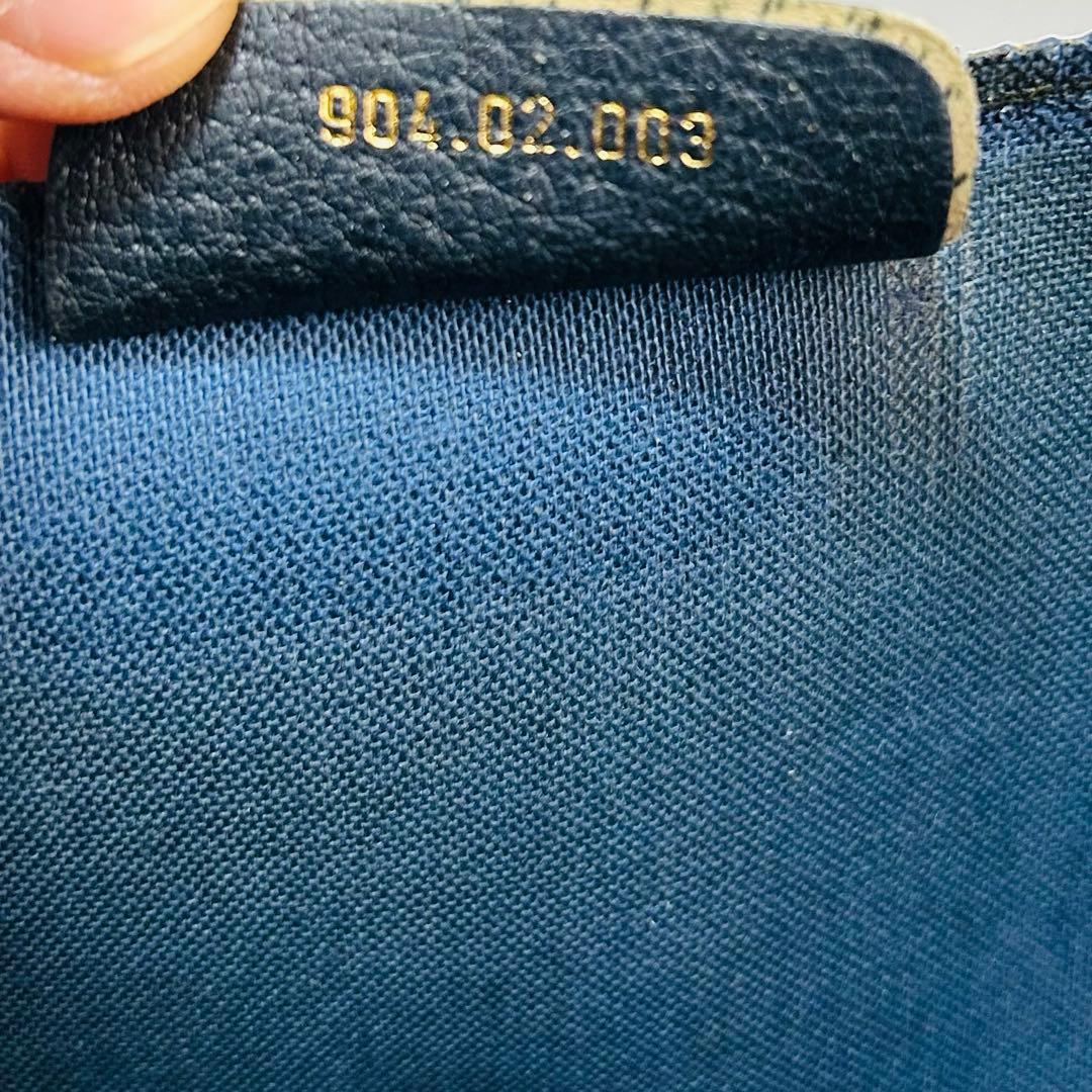 GUCCI グッチ シェリーライン GG柄 PVC トートバッグ ネイビー