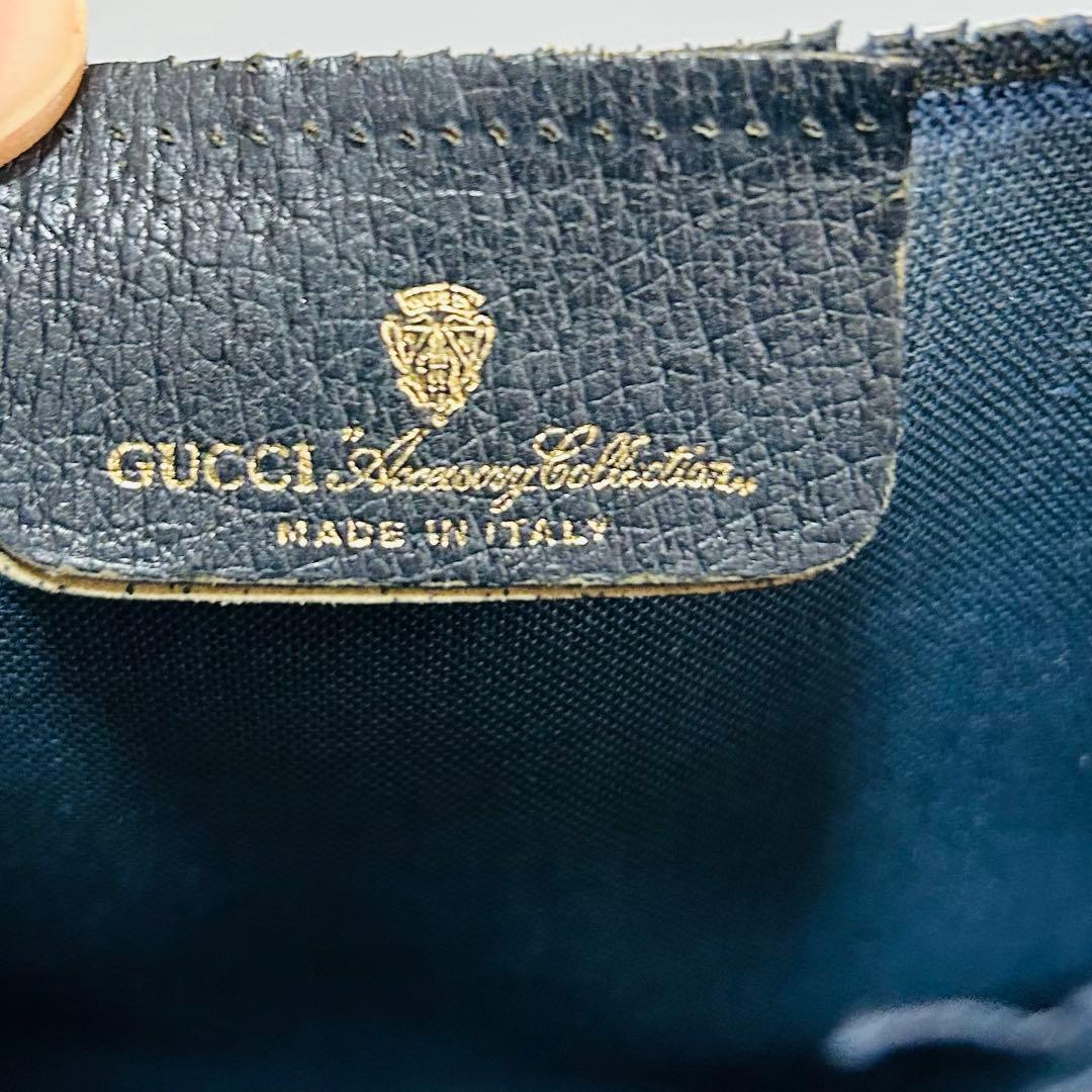 GUCCI グッチ シェリーライン GG柄 PVC トートバッグ ネイビー