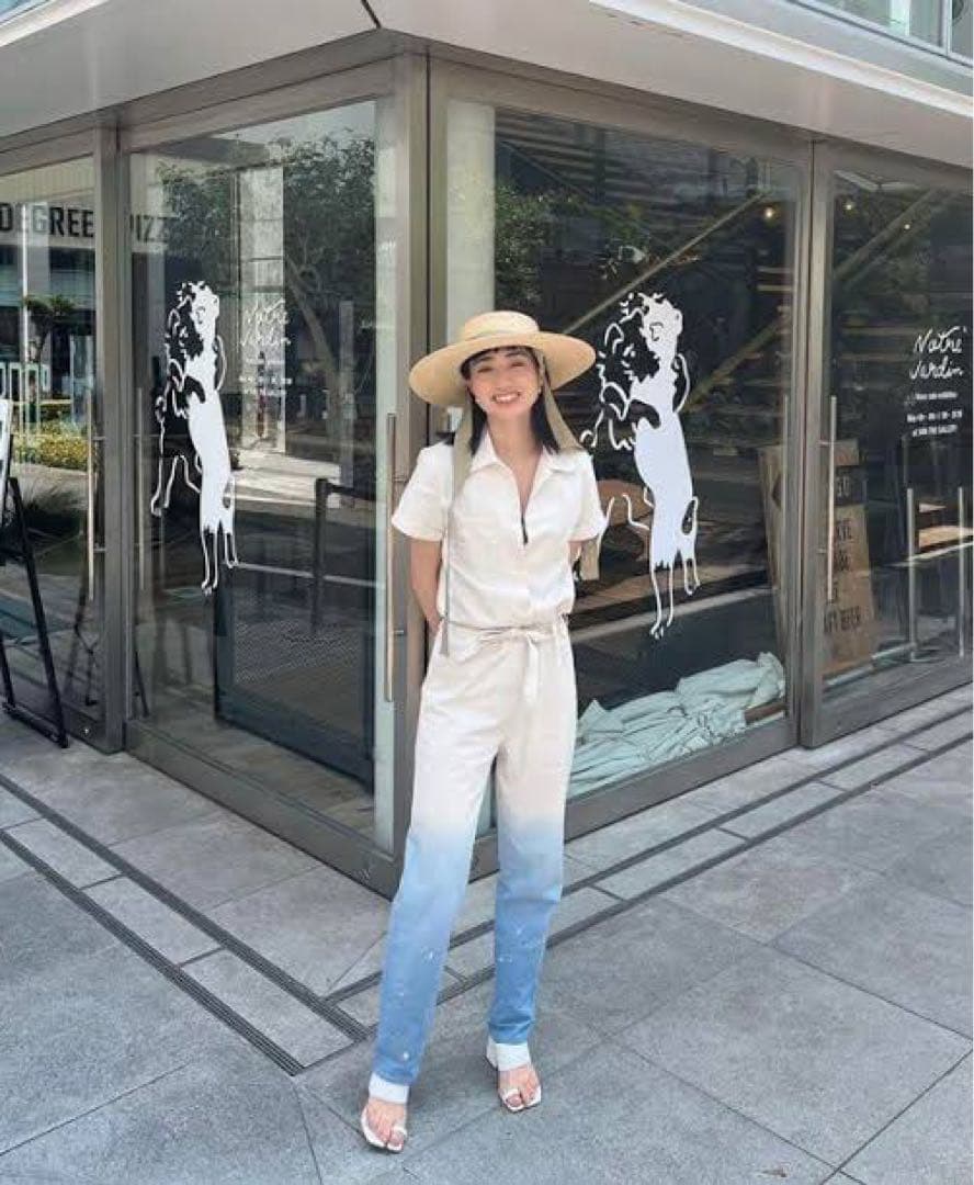 新品同様フォクスコfoxcoグラデーション刺繍入りオールインワンFサイズ