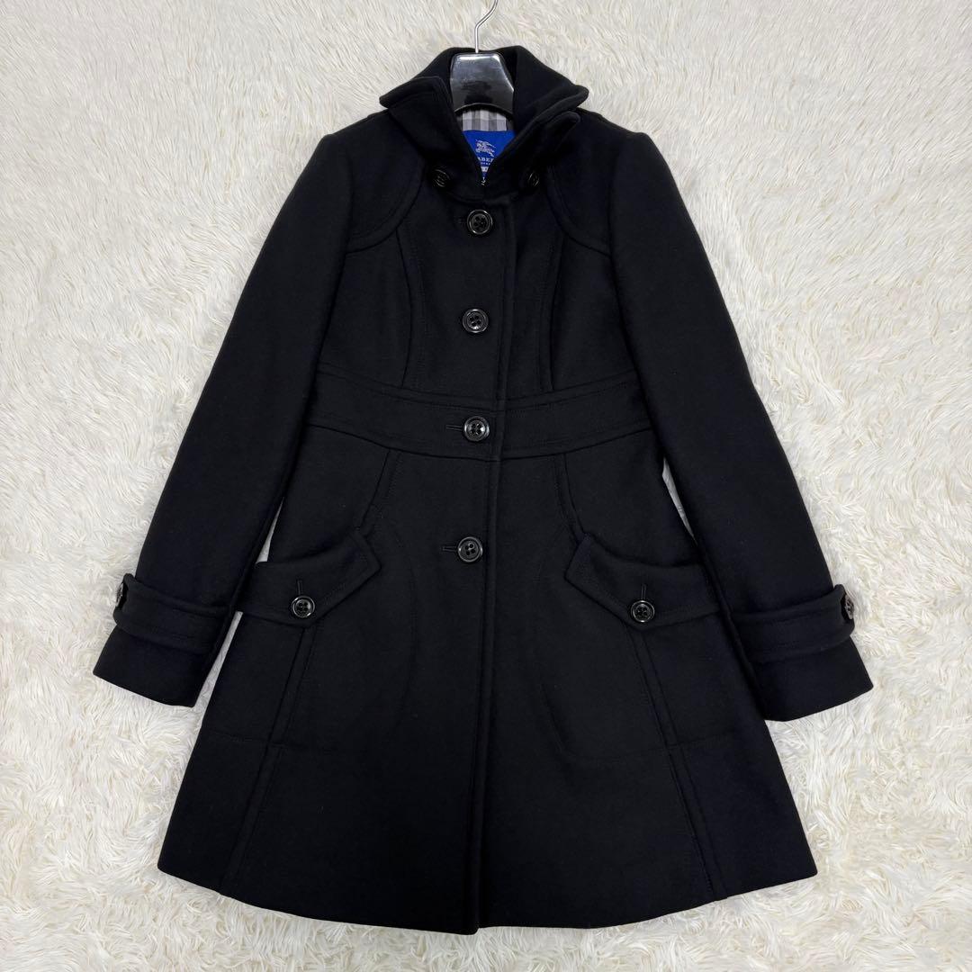バーバリー ブルーレーベル ノバチェック アンゴラ コート Mサイズ