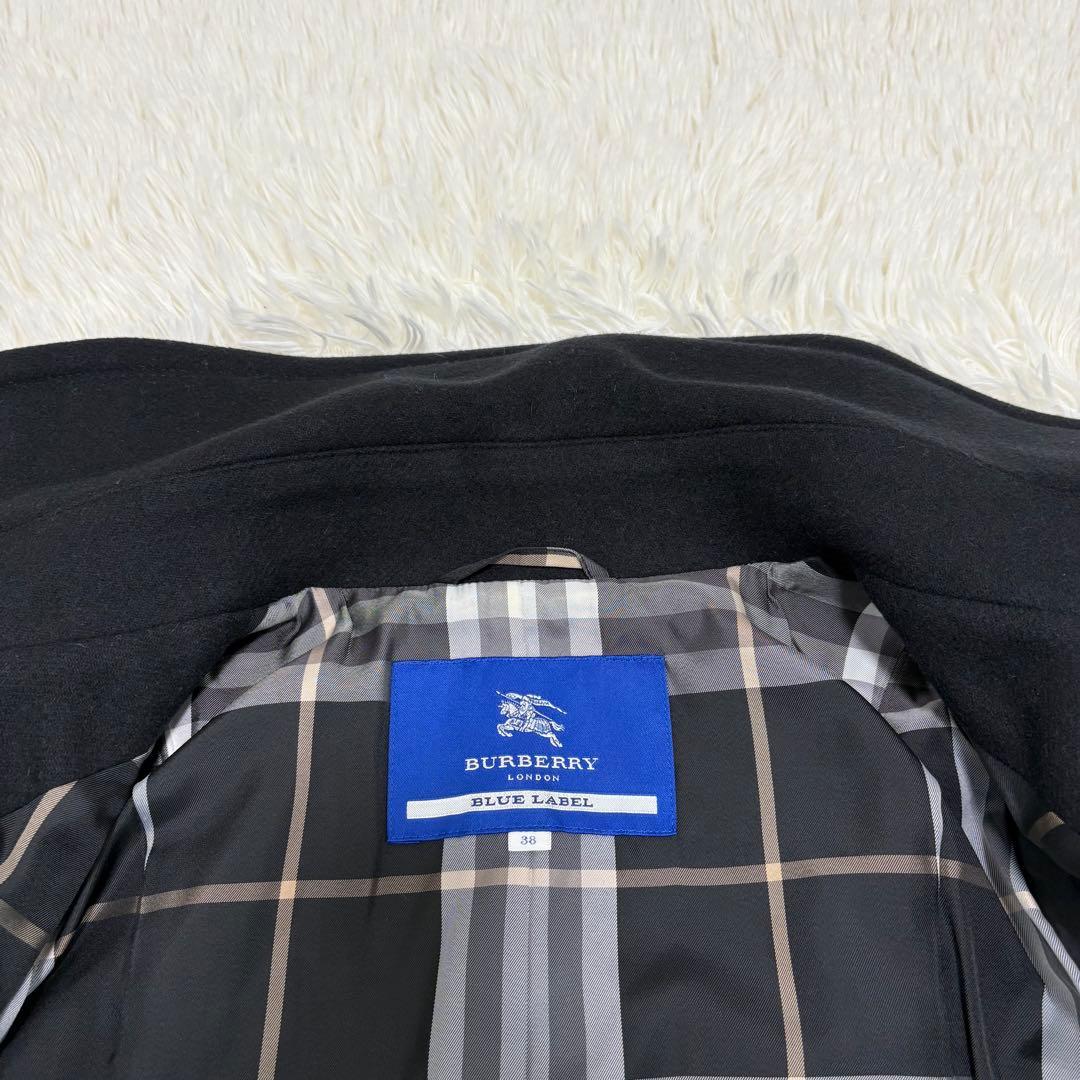 バーバリー ブルーレーベル ノバチェック アンゴラ コート Mサイズ
